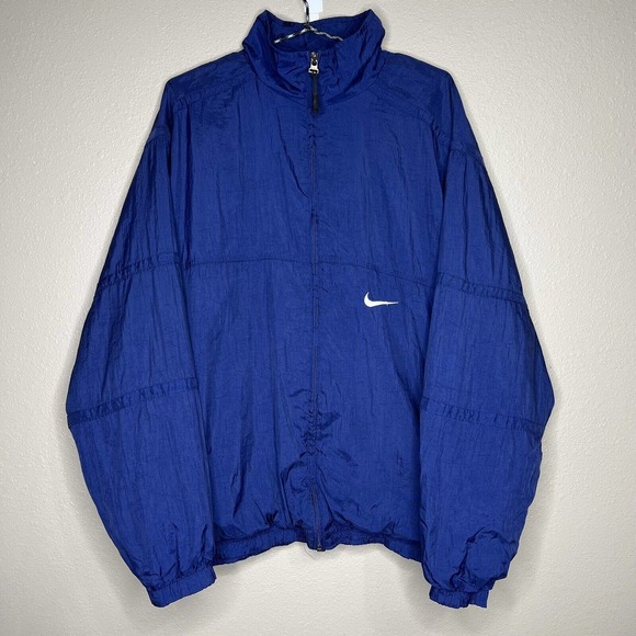 Vintage 90's Nike Men's Blue Full Zip Long Sleeve Windbreaker Jacket Size L - Picture 10 of 10